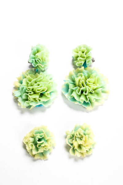 Grazia Fortuna Ward Womens Floral Green Dangle ClipOn Earrings