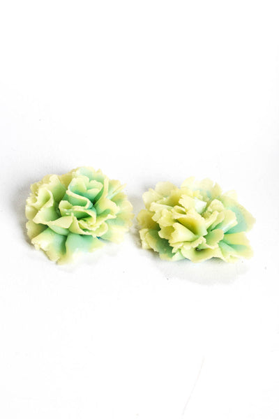 Grazia Fortuna Ward Womens Floral Green Dangle ClipOn Earrings