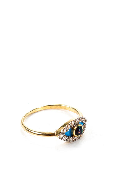 Rarities Womens Sterling Silver Gold Plated Opal Blue Garnet Jewel Ring