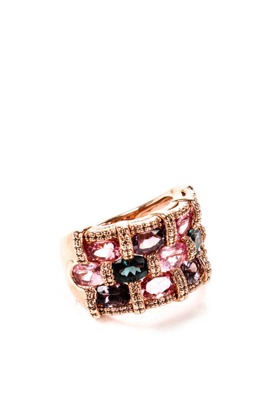 Rarities Womens Sterling Silver Rose Gold Plated Topaz Spinel Statement Ring