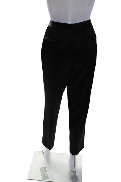 DKNY Womens Straight Leg Hook & Eye Clasp Flat Front Dress Pants Black Size 10