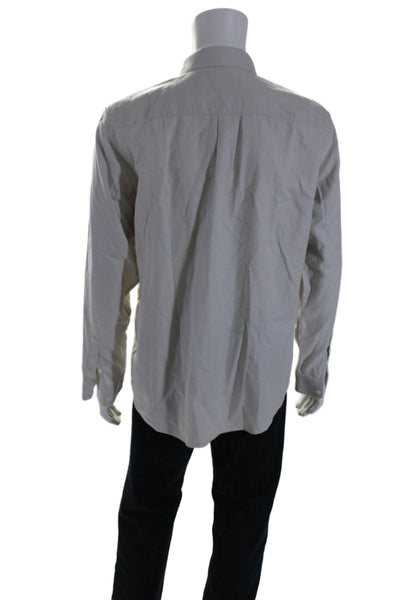 Frame Mens Cotton Long Sleeve Collared Button Down Shirt Gray Size L