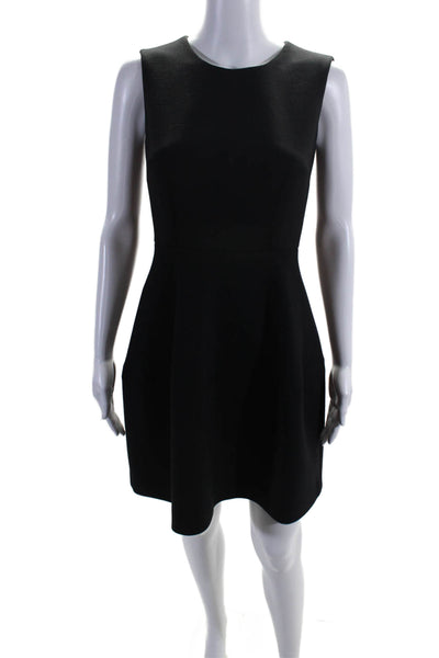 Dolce & Gabbana Womens Black Wool Blend Crew Neck Sleeveless Shift Dress Size 38