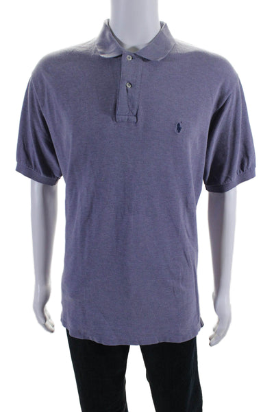 Polo Ralph Lauren Mens Cotton Collared Short Sleeve Polo Shirt Top Purple Size L