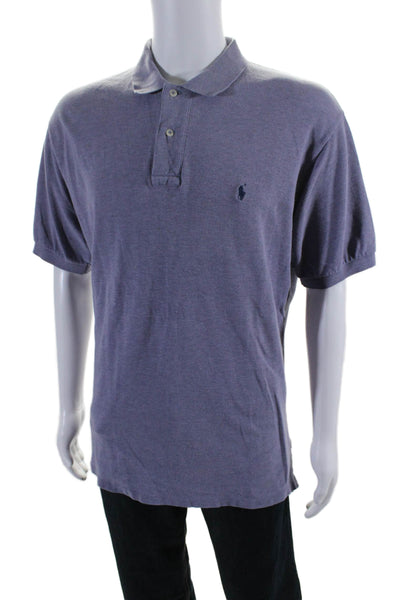 Polo Ralph Lauren Mens Cotton Collared Short Sleeve Polo Shirt Top Purple Size L