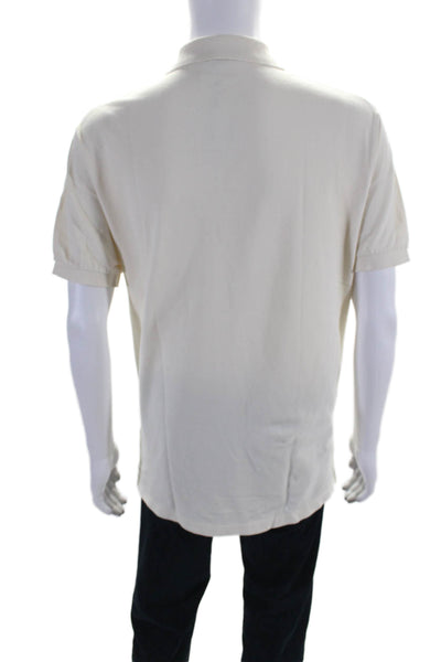 Polo Ralph Lauren Mens Cotton Collared Short Sleeve Polo Shirt Top White Size L