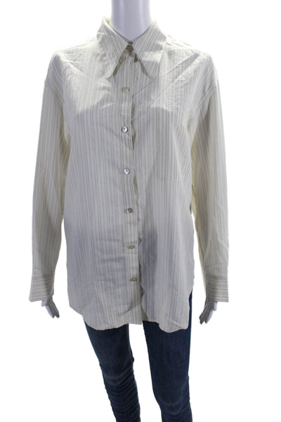 Vince Women's Collared Long Sleeves Button Down Shirt Striped Size S