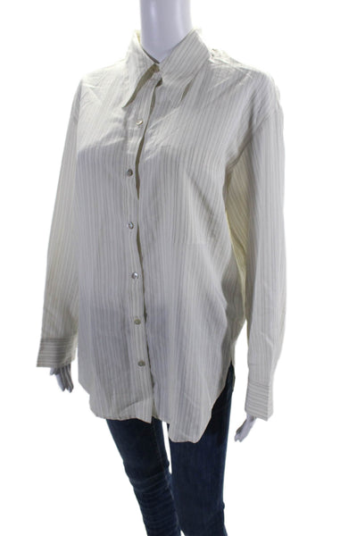 Vince Women's Collared Long Sleeves Button Down Shirt Striped Size S