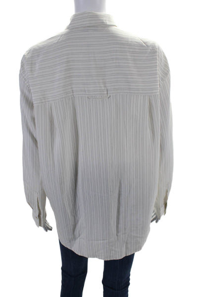 Vince Women's Collared Long Sleeves Button Down Shirt Striped Size S