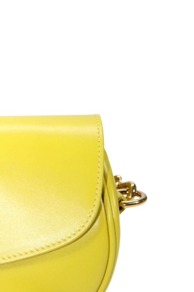 Christian Dior Womens Yellow Bobby Flap Leather East West Shoulder Bag Handbag