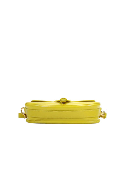 Christian Dior Womens Yellow Bobby Flap Leather East West Shoulder Bag Handbag