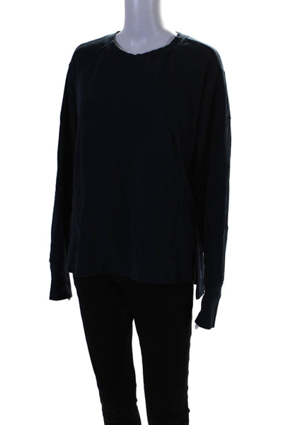 Sweaty Betty Womens Round Neck Long Sleeve Pullover Sweatshirt Top Navy Size L