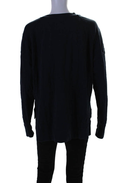 Sweaty Betty Womens Round Neck Long Sleeve Pullover Sweatshirt Top Navy Size L