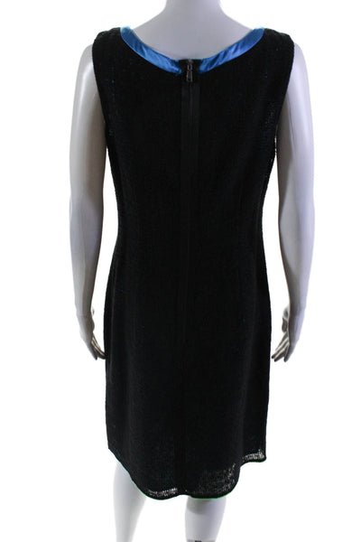 Elie Tahari Women's Round Neck Sleeveless A-Line Mini Dress Black Size 12
