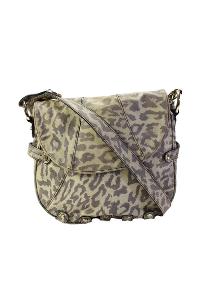 Roccatella Womens Animal Print Magnet Closure Shoulder Handbag Purse Beige