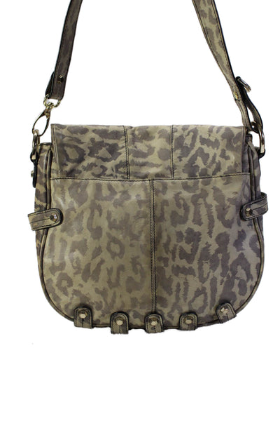 Roccatella Womens Animal Print Magnet Closure Shoulder Handbag Purse Beige