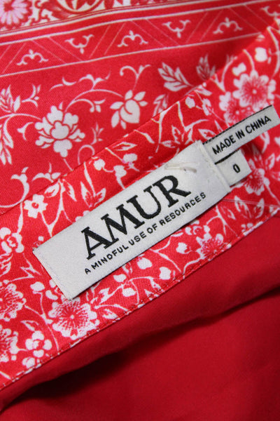 AMUR Women's Tie Waist Wrap Unlined Flare Floral Mini Skirt Size 0