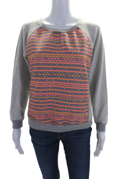 Trina Turk Womens Crew Neck Long Sleeve Tight Knit Sweater Multicolor Small