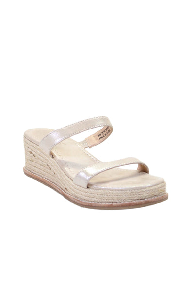 Splendid Women's Open Toe Strappy Espadrille Wedge Sandals Beige Size 8