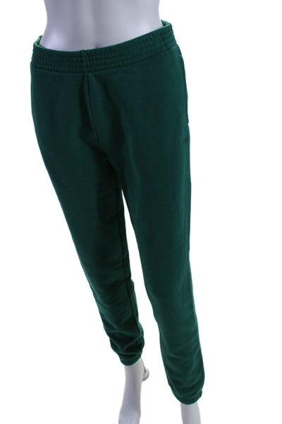 TNA Womens Cotton Fleece Elastic Waist Tapered Leg Sweatpants Pine Green Size S