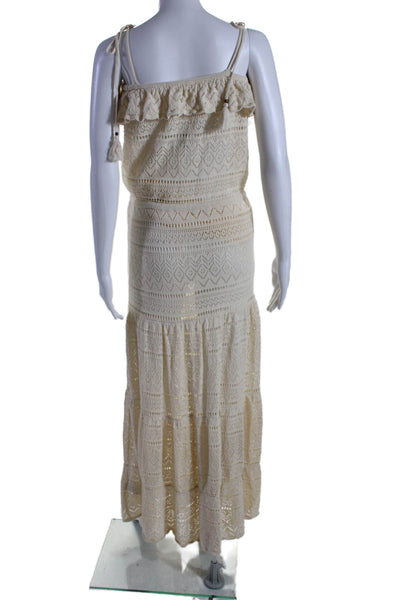 Ba&Sh Womens Cotton Open Knit Lined Sleeveless Maxi Dress Cream White Size XS