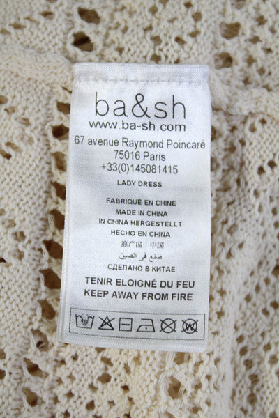 Ba&Sh Womens Cotton Open Knit Lined Sleeveless Maxi Dress Cream White Size XS