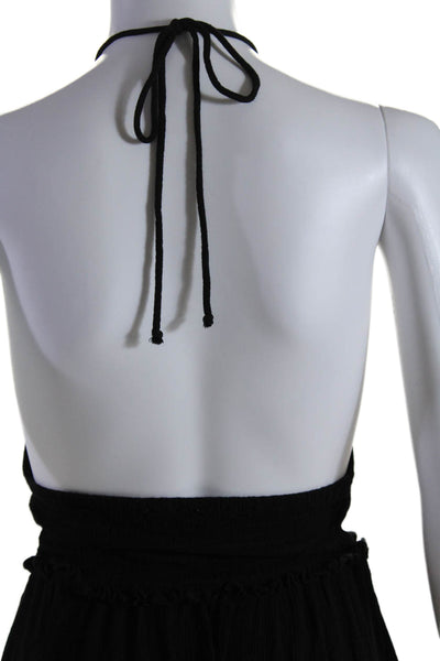 Playa Lucila Womens Ruffled Tiered Sleeveless Mini Halter Dress Black Size XS