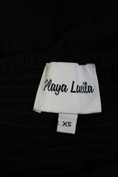 Playa Lucila Womens Ruffled Tiered Sleeveless Mini Halter Dress Black Size XS