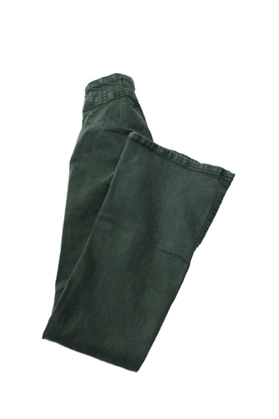 We The Free Womens Cotton Denim High Rise Boot Cut Jeans Olive Green Size 24