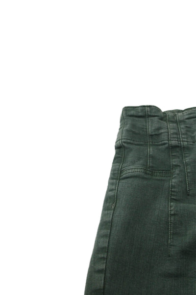 We The Free Womens Cotton Denim High Rise Boot Cut Jeans Olive Green Size 24