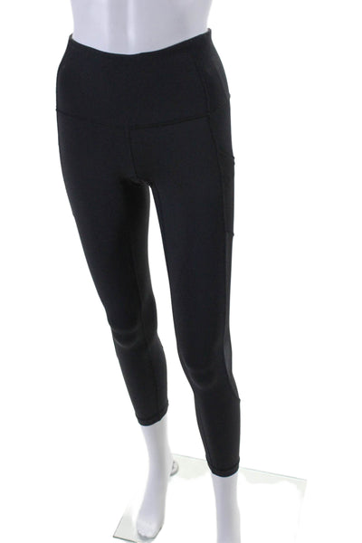 Lululemon Womens Pull On Mesh Inset Athletic Slim Leg Leggings Black Size 2