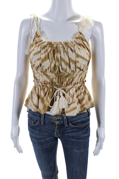 Ulla Johnson Womens Tie Dye Print Sleeveless Tank Top Brown White Size 00