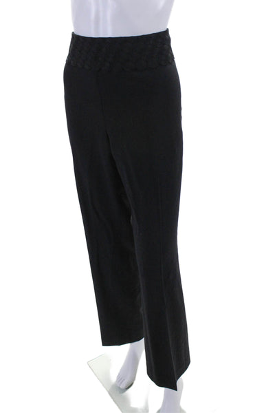 Akris Womens High Rise Creased Straight Leg Dress Pants Black Wool Size 14