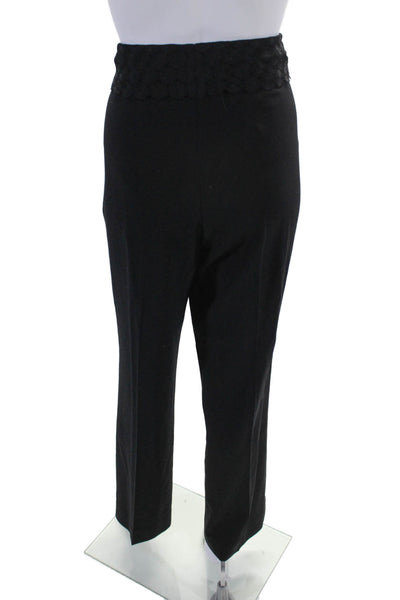 Akris Womens High Rise Creased Straight Leg Dress Pants Black Wool Size 14