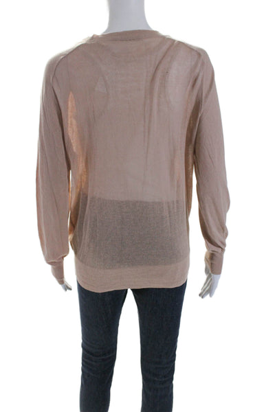 T Alexander Wang Womens Cotton V-Neck Button Up Cardigan Sweater Brown Size XS