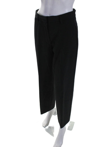 Dries Van Noten Womens Flat Zip Front Tapered Leg Dress Pants Black Size 25