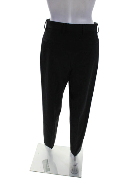 Dries Van Noten Womens Flat Zip Front Tapered Leg Dress Pants Black Size 25