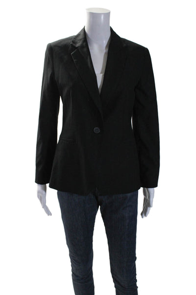 Hipchik Couture Womens Notched Lapel One Button Blazer Black Size 6