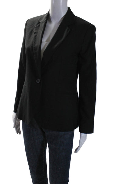 Hipchik Couture Womens Notched Lapel One Button Blazer Black Size 6