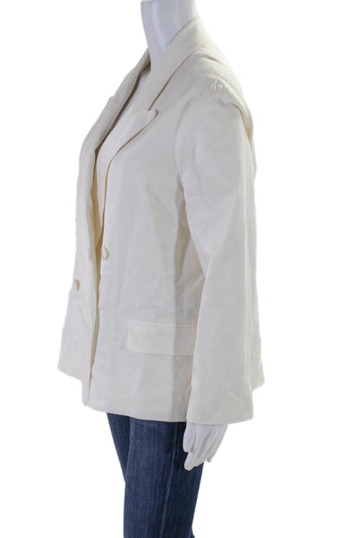 Joseph Women's Collared Long Sleeves Double Breasted Blazer Beige Size 40