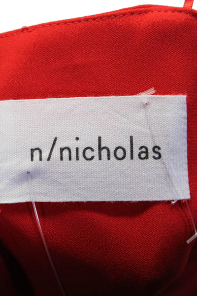 N Nicholas Womens Back Zip Strapless Ruffled Dress Red Size 2