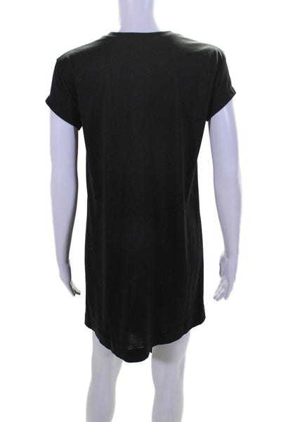 Balenciaga Paris Womens Short Sleeve Scoop Neck Shirt Dress Black Size Small