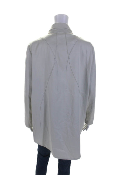 Chado Ralph Rucci Womens Cotton Light Gray Collar Long Sleeve Shirt Size L