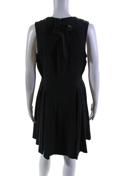 Proenza Schouler Womens Back Zip Crew Neck A Line Dress Black Size 10