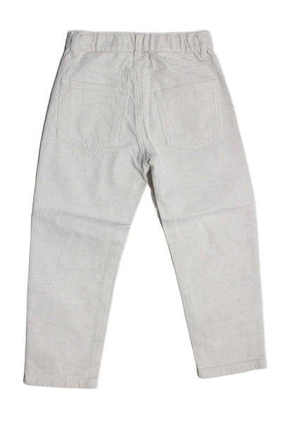 Il Gufo Childrens Boys Slim Leg Mid Rise Jeans Off White Cotton Size 5