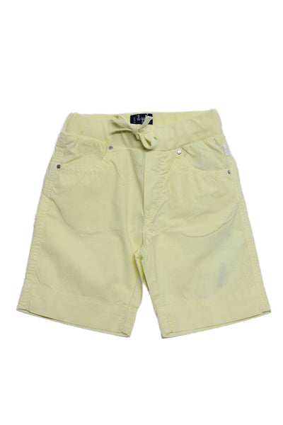 Il Gufo Childrens Boys Drawstring Waist Mid Rise Shorts Yellow Cotton Size 3