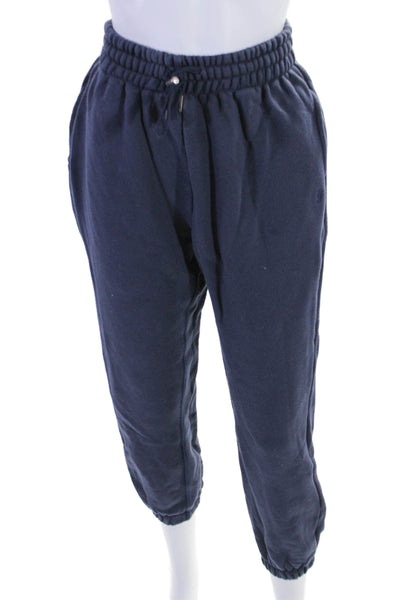 Frankie Womens Elastic Waist Tapered Leg Sweatpants Blue Size Small