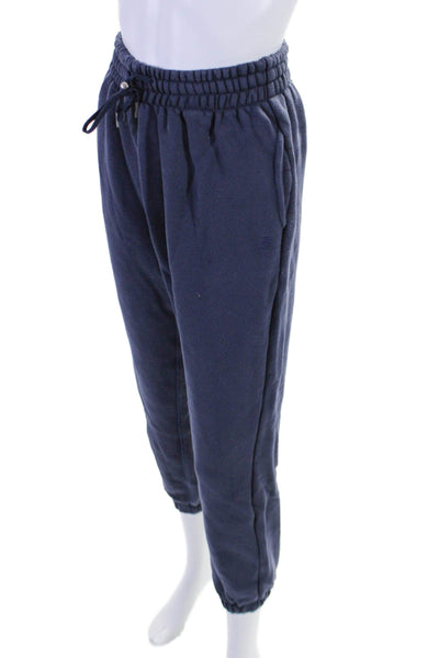 Frankie Womens Elastic Waist Tapered Leg Sweatpants Blue Size Small