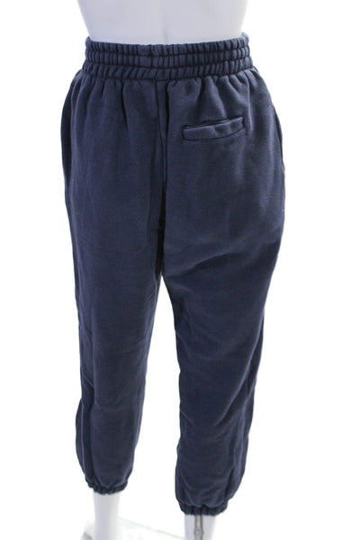 Frankie Womens Elastic Waist Tapered Leg Sweatpants Blue Size Small