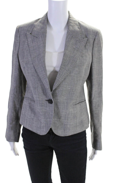 MHL Margaret Howell Womens One Button Peak Lapel Blazer Wool Gray 12